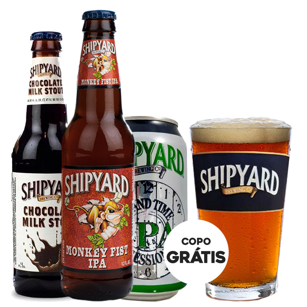 Kit degustação 3 Shipyard + Copo Grátis - The Beer Planet